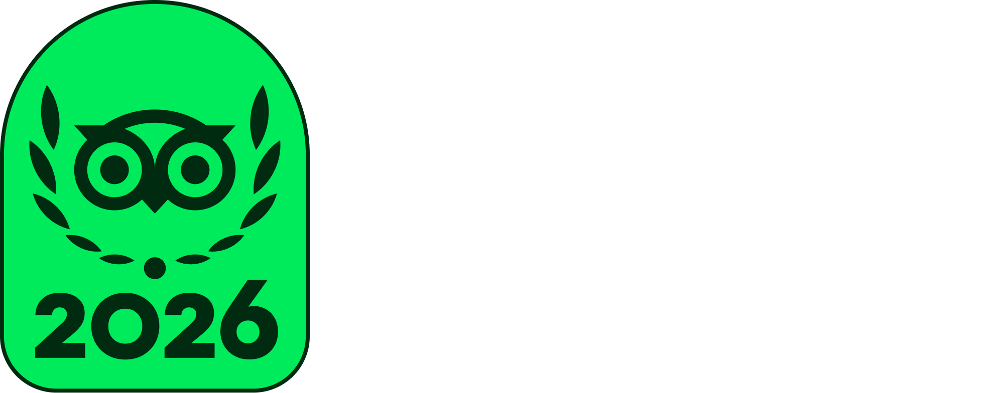 TC Badge + Travelers’ Choice Left Aligned White L