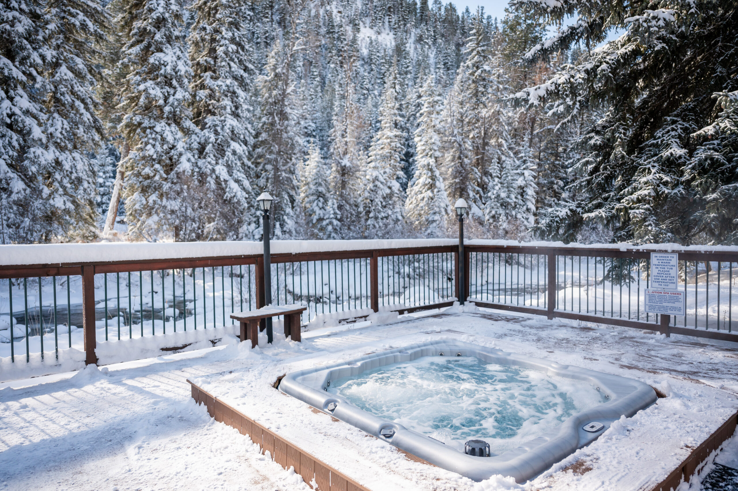 winter hottub